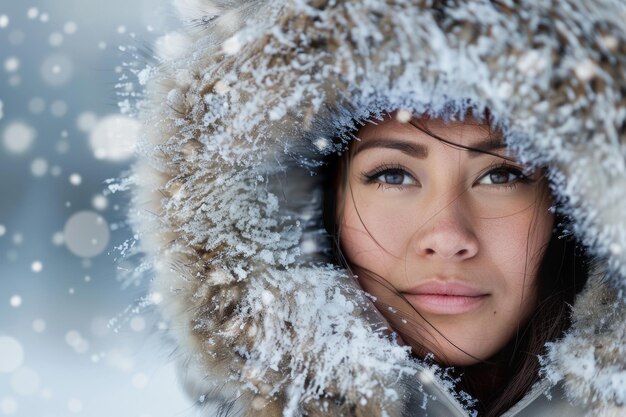 Portret van een inheemse Arctische Eskimo-vrouw