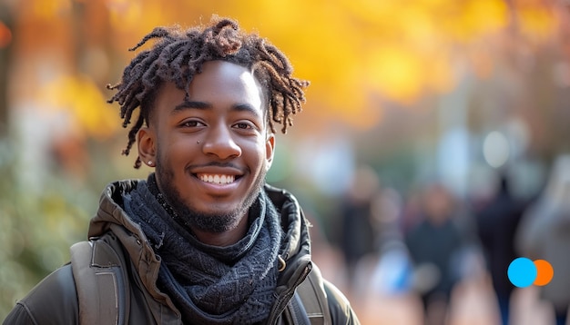 Portret van een jonge Afro-Amerikaanse man.