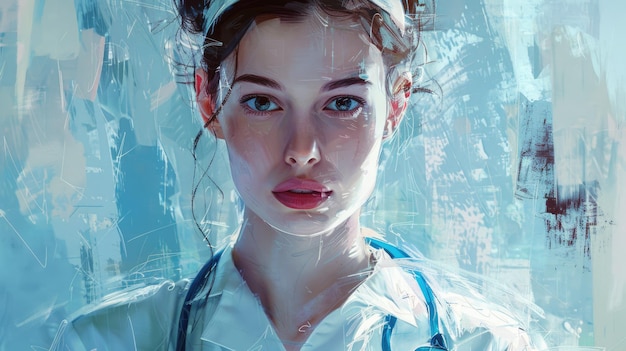 Portret van een jonge mooie verpleegster