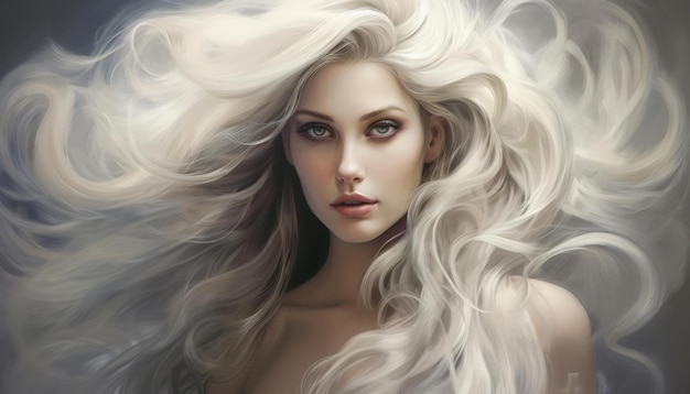 Portret van een jonge mooie vrouw met blond haar
