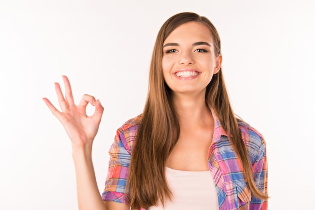 Portret van een jonge mooie vrouw