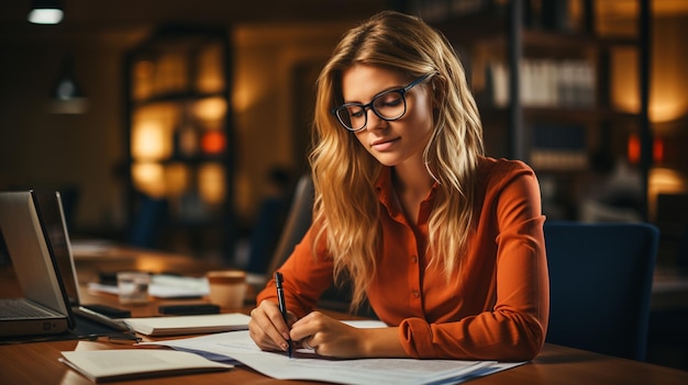 portret van een jonge vrouwelijke ontwerper die op kantoor werkt