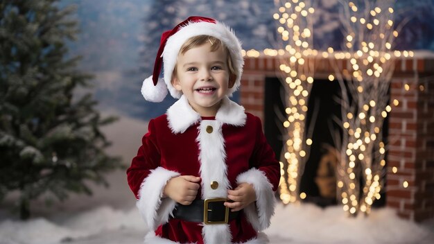 Portret van een jongen in kerstkostuum