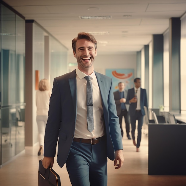 Portret van een knappe CEO glimlachen