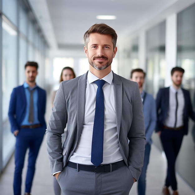 Portret van een knappe CEO glimlachen