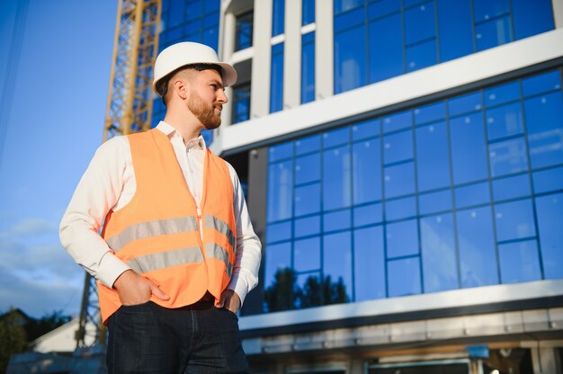 Portret van een knappe jonge architect