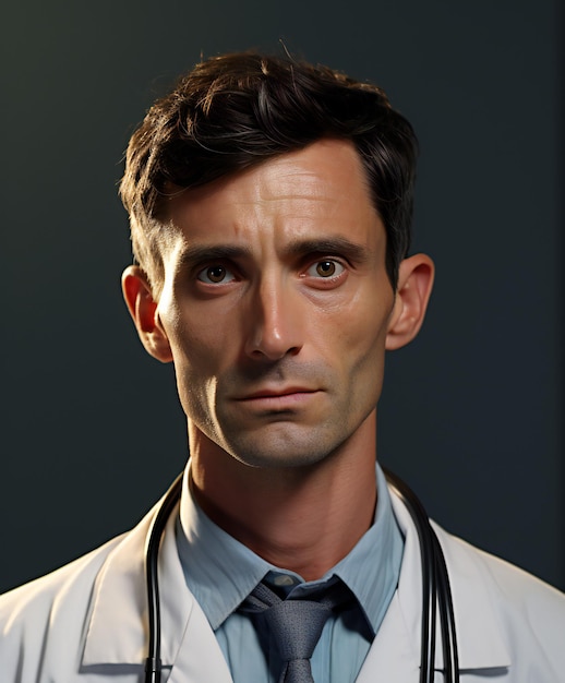 Portret van een knappe jonge man arts met een stethoscoop