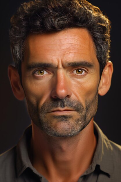 Portret van een knappe man op donkere achtergrond Close-up