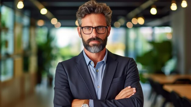 portret van een knappe middelgrote zakenman.