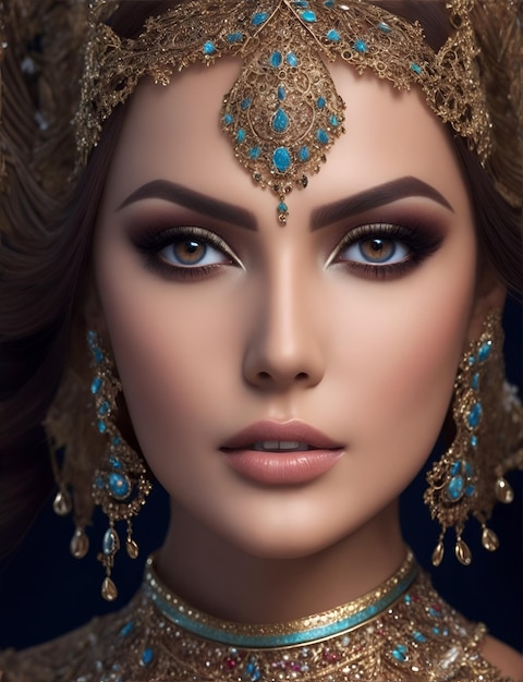 Portret van een koningin uit het Midden-Oosten