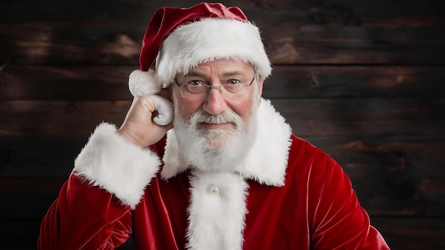 Portret van een man in een kerstman kostuum