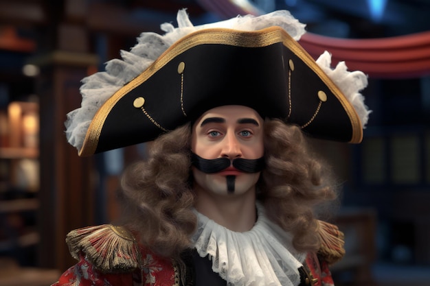 Portret van een man in een piratenkostuum