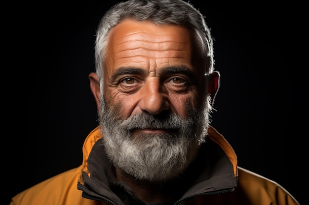 Portret van een man met grijs haar en baard