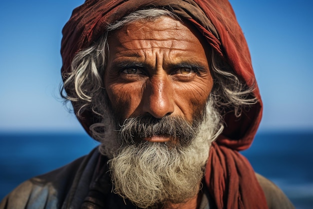Portret van een Marokkaanse visser Generatieve Ai