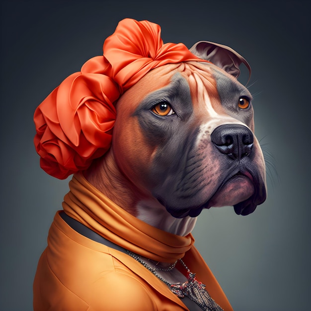 Portret van een modieuze hond illustartion trendy en grappige artxA