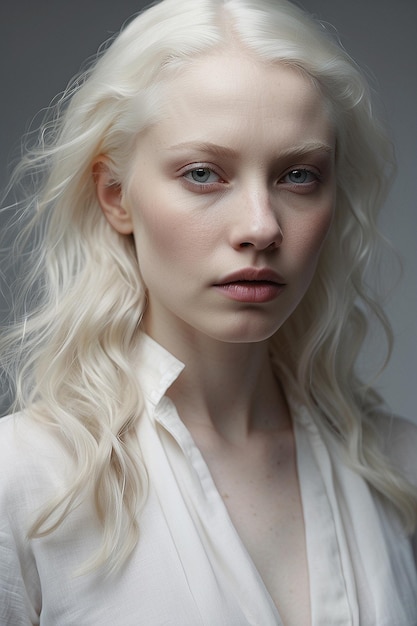 portret van een mooie albino vrouw