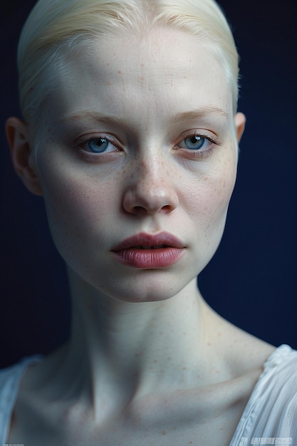 portret van een mooie albino vrouw
