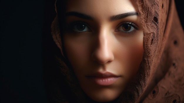 Portret van een mooie Arabische vrouw in een sluier Generatieve AI