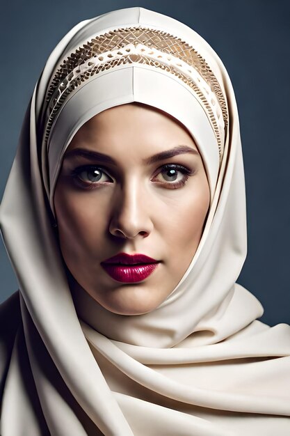 Foto portret van een mooie aziatische vrouw met een hijab