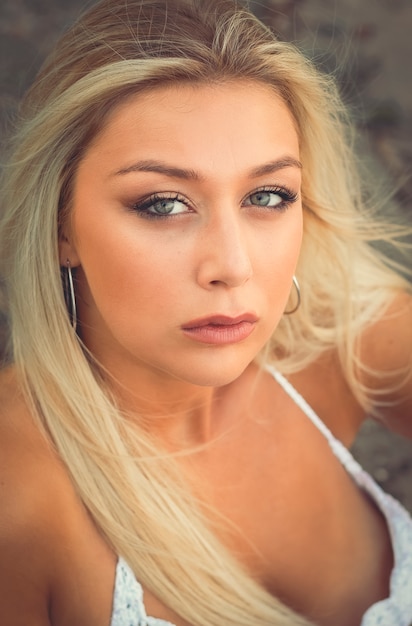 Foto portret van een mooie blonde