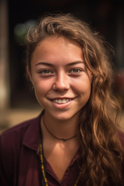 Portret van een mooie jonge vrouw op outreach-missie