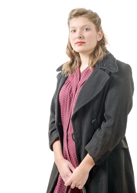 Portret van een mooie vrouw met kleding 1940