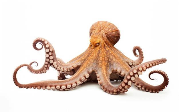 Portret van een octopus op witte achtergrond