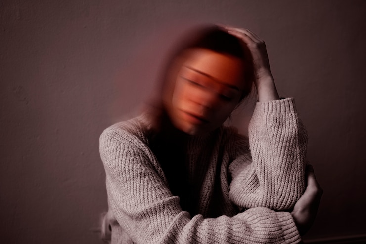 Foto portret van een persoon die aan een depressie lijdt
