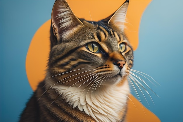 Portret van een prachtige Maine Coon kat op een donkere achtergrond
