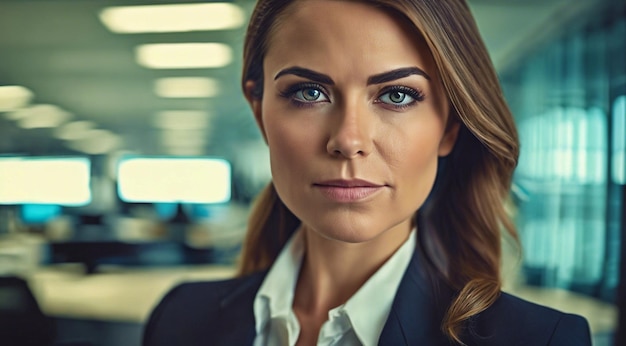 Foto portret van een professionele zakenvrouw in het kantoor portret van kantoor meisje zakenvrouw gezicht