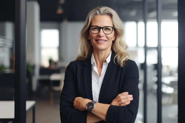 Foto portret van een professionele zakenvrouw in het kantoor