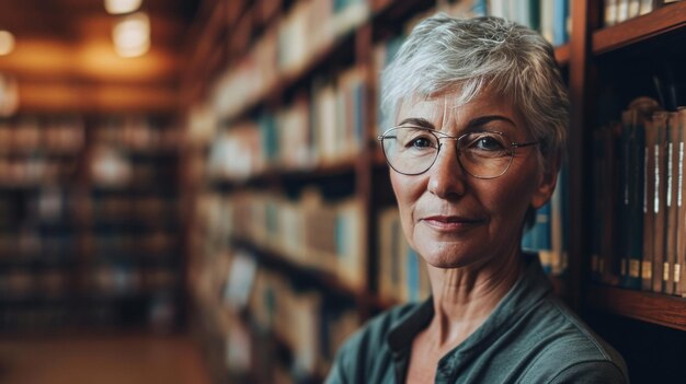 Portret van een professor in de universiteitsbibliotheek