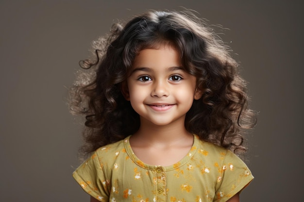 Portret van een schattig klein Indiaans meisje dat naar de camera kijkt