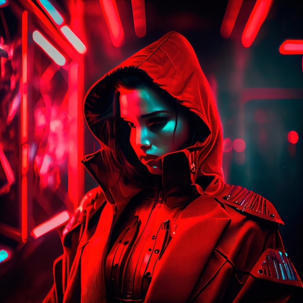 Portret van een scifi cyberpunk-meisje