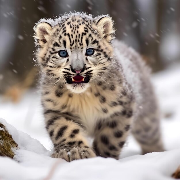 Foto portret van een sneeuwleopard