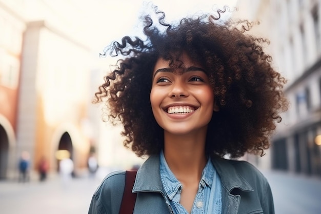 portret van een tevreden vrouw van in de dertig