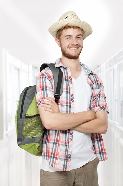 Portret van een toeristische man