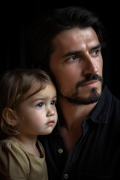 Portret van een vader en zijn dochtertje