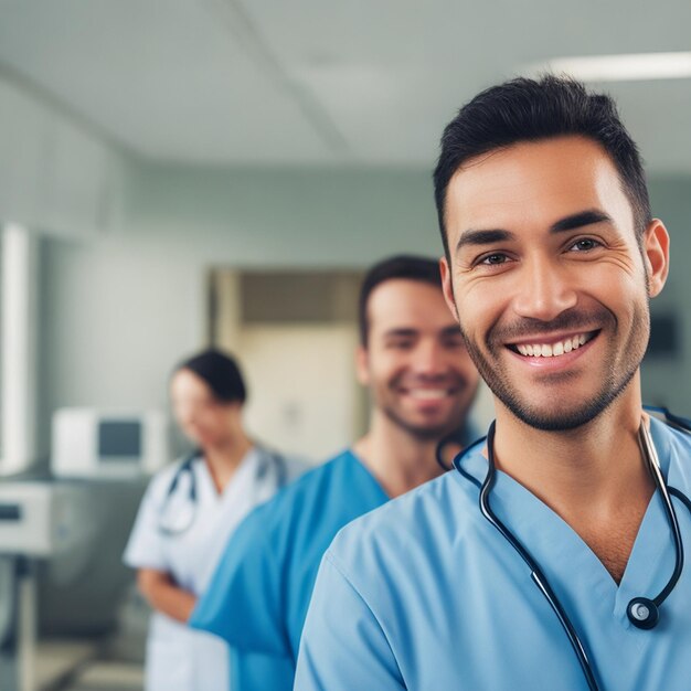 Portret van een verpleegster in een ziekenhuis man dokter vrouw dokter