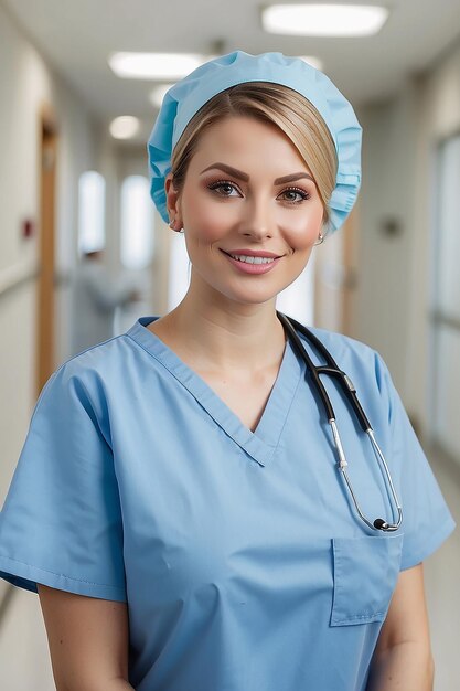 Portret van een verpleegster in het ziekenhuis