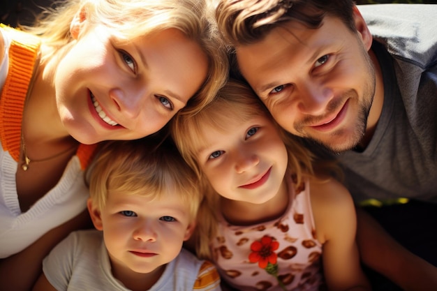 Portret van een vrolijke familie