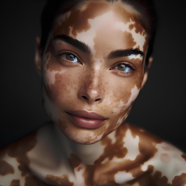 Portret van een vrouw met vitiligo