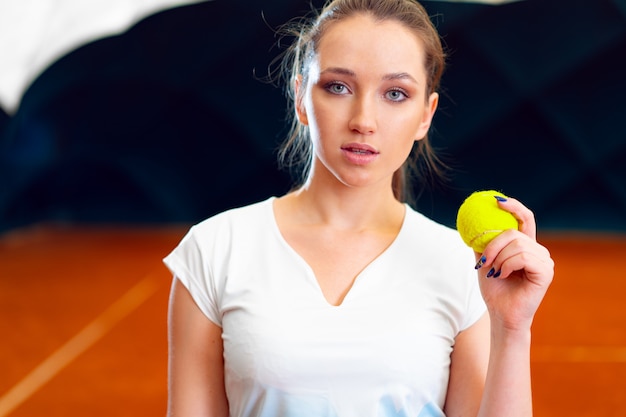 Portret van een vrouw professionele tennisser