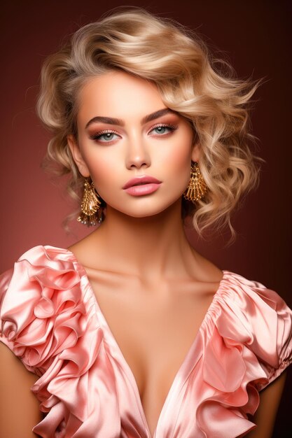 portret van een vrouw Valentines make-up luxe allure goud roze