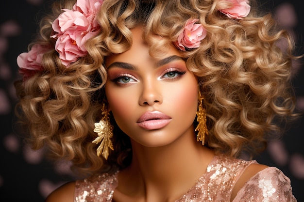 portret van een vrouw Valentines make-up luxe allure goud roze