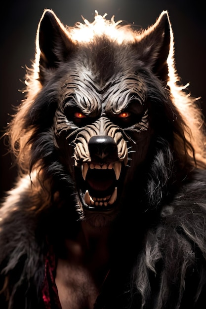 Foto portret van een weerwolf halloween-concept