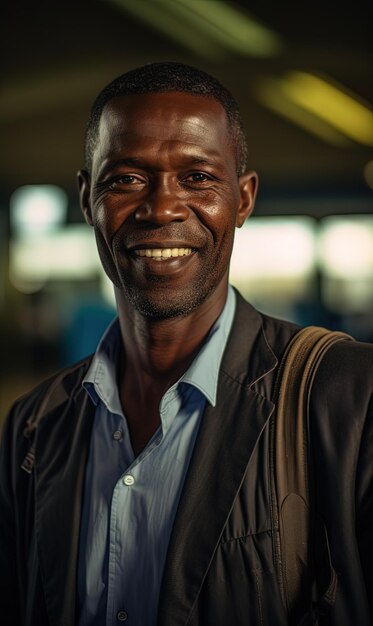 Portret van een zakelijke zwarte of Afro-Amerikaanse man Generatieve AI