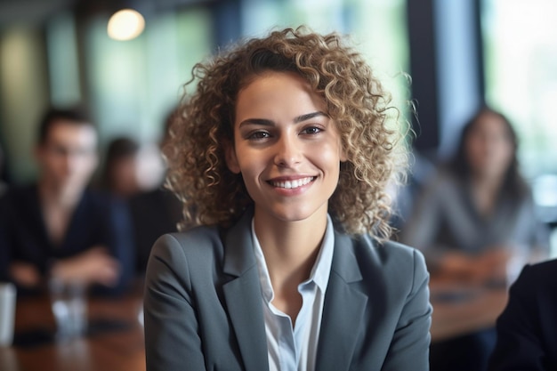 Portret van een zakenvrouw op een conferentie