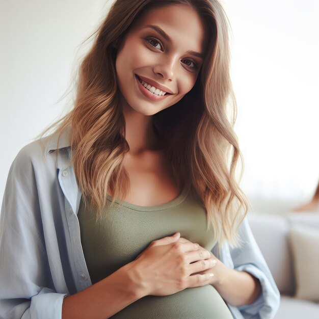 portret van een zwangere vrouw voor sociale media
