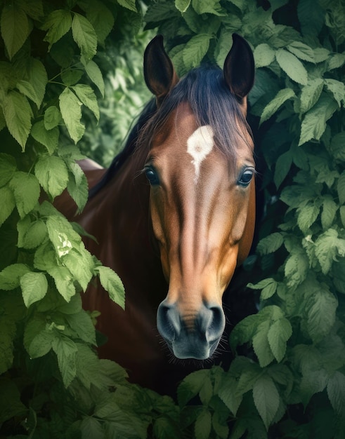 Portret van foto van een mooi paard